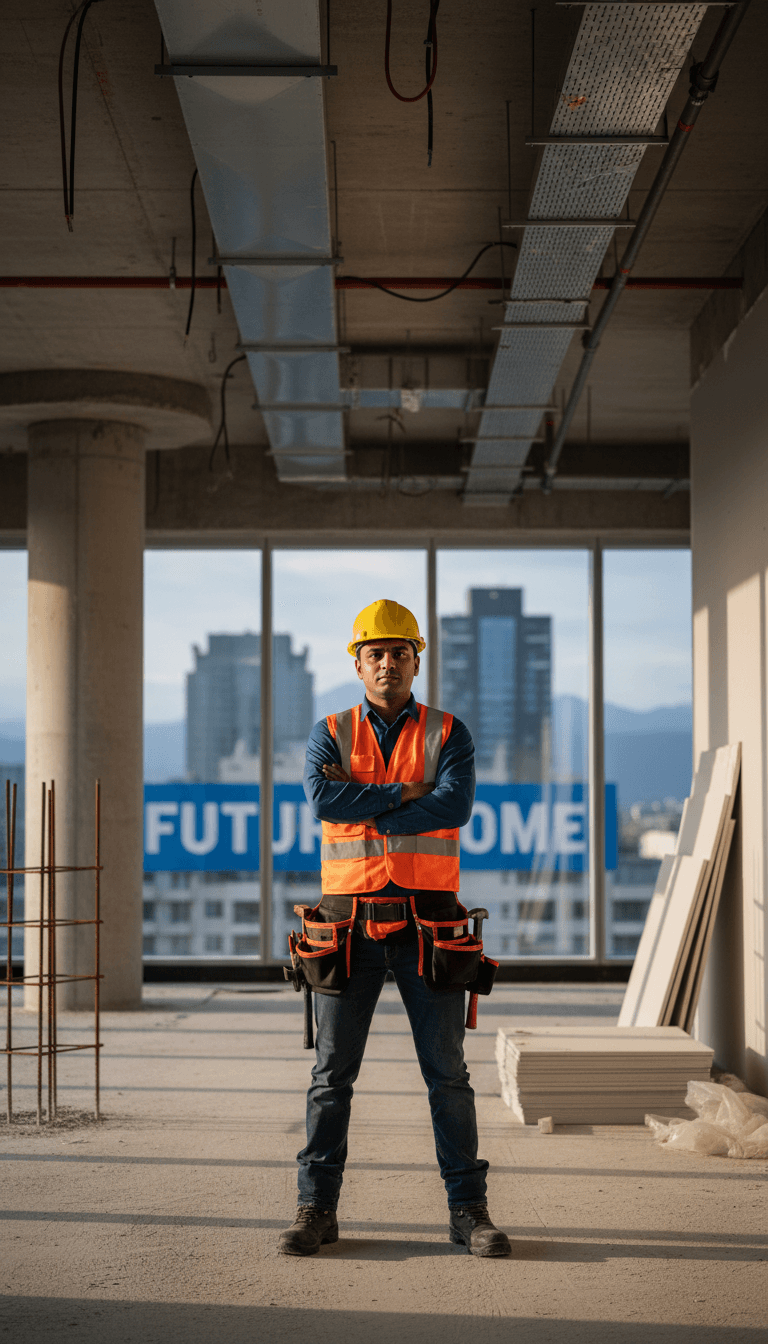Fox Facility Facharbeiter auf einer Baustelle in München