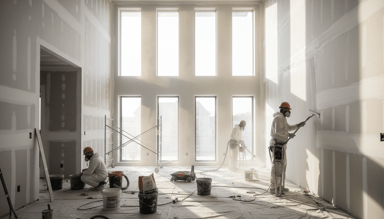 Abrissarbeiten im Innenraum, Wand wird entfernt, Bauschutt entsteht