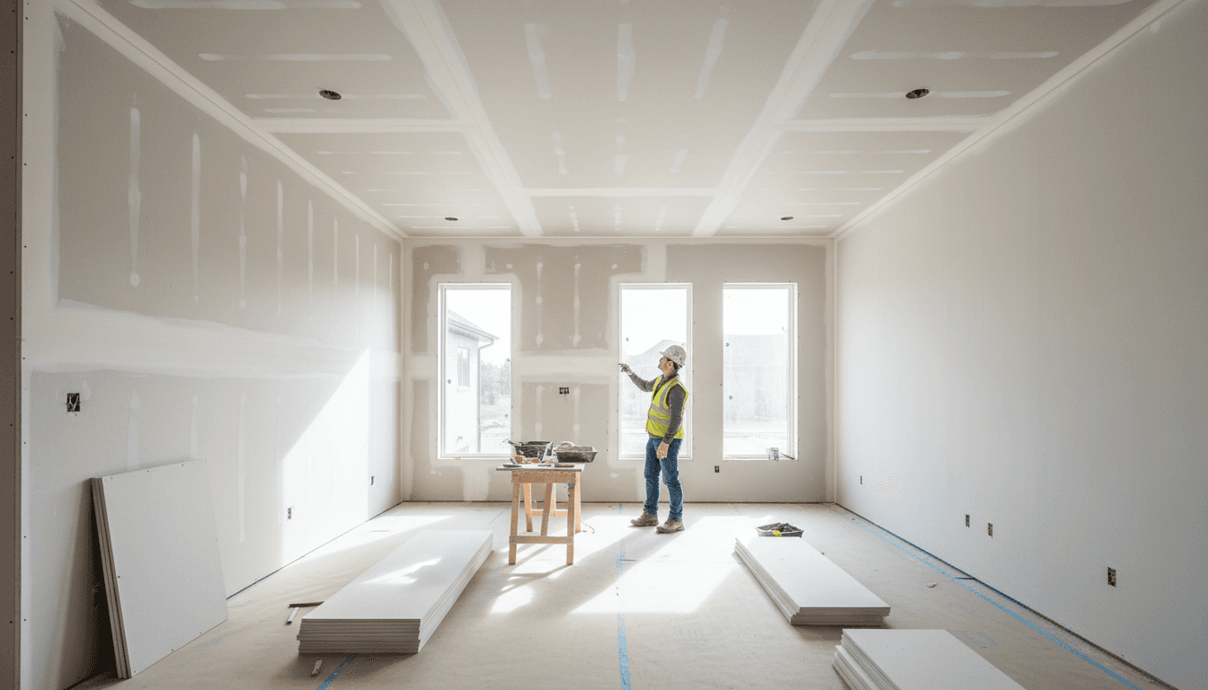 Trockenbauarbeiten an einer Decke in einem Altbau in München